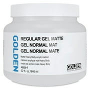 GOLDEN Regular Gel Matte, 32 fl. oz. Jar, Professional Acrylic Gel Medium, Semi-Transparent