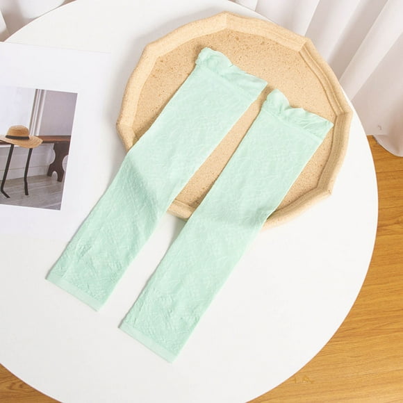 Green Gloves Mittens Womens Ice Sleeve Lace Solid Color Thin Ice Silk Sleeve Driving Travel Protection Arm Guard Sleeve