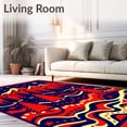 thumbnail image 2 of ODIKA 4'x6' Machine Washable Non-Slip Area Rug, Whimsical Starlight Pathway Hearth Welcoming Guest Entrance High Traffic Rug with Pad, Red, 621335, 2 of 8
