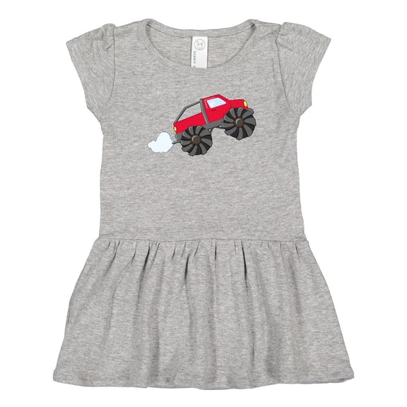 Inktastic Red Monster Truck Action Girls Toddler Dress
