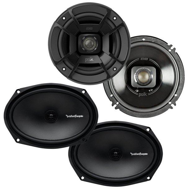 Polk Audio 6.5" 300W Marine Speakers + Rockford Fosgate 6x9" 130W Car
