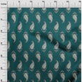 thumbnail image 2 of oneOone Cotton Flex Dark Teal Blue Fabric Ethnic Block Sewing Material Print Fabric By The Yard 40 Inch Wide, 2 of 4
