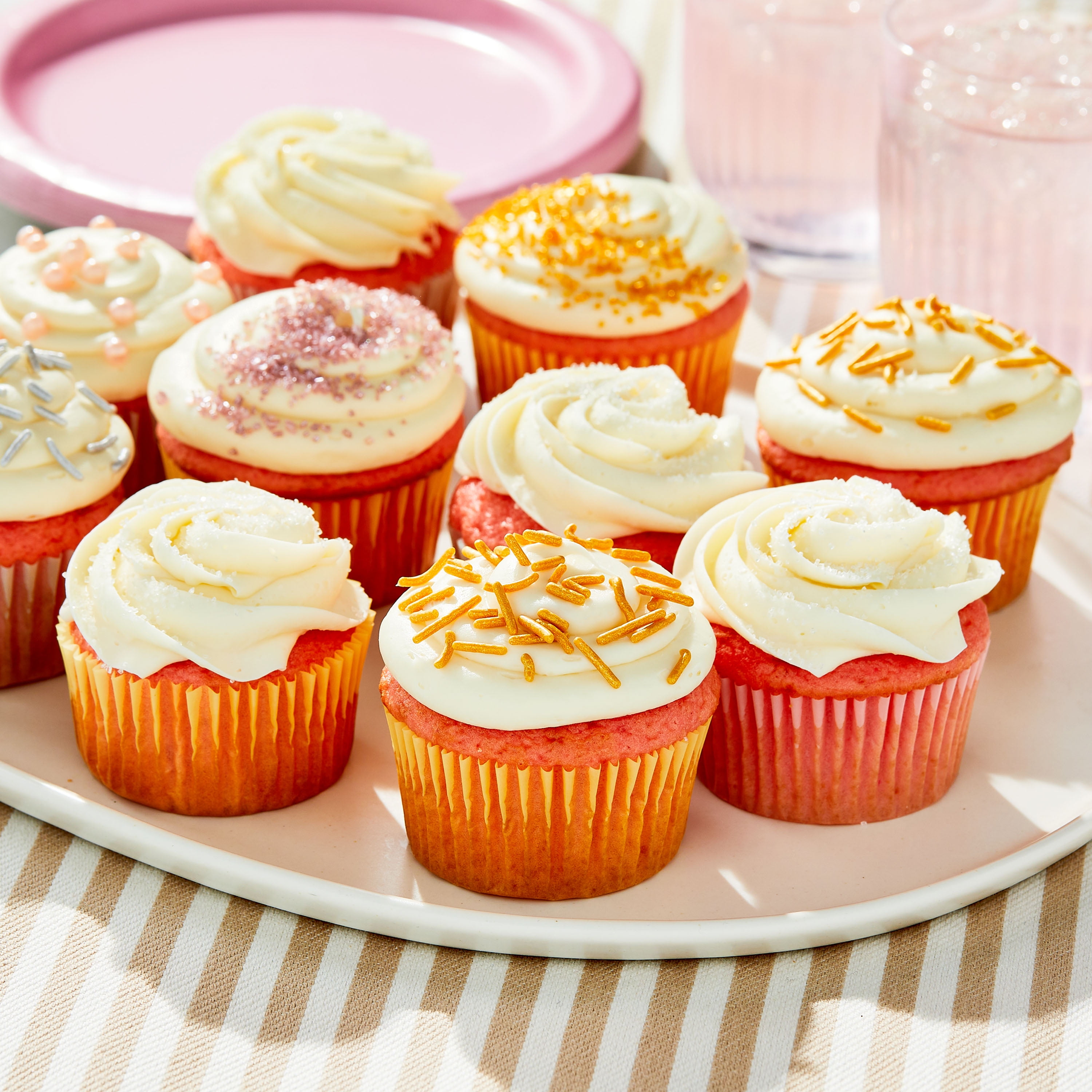 Great Value Cupcake Liners, Pink, Yellow & Blue, 96 Count