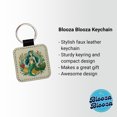 thumbnail image 2 of Mermaid Under Sea Botanical Art Nouveau Faux Leather Square Keychain, 2 of 7
