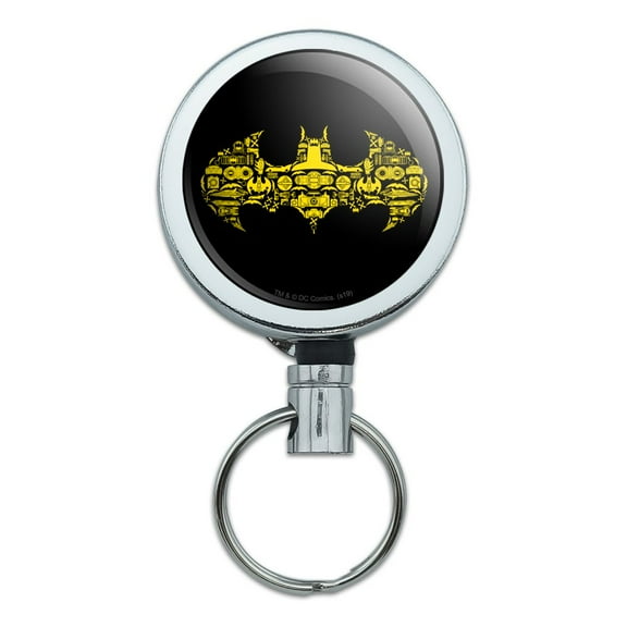 Batman Batman Icons Logo Heavy Duty Metal Retractable Reel ID Badge Key Card Tag Holder with Belt Clip
