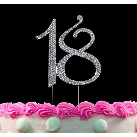 18th Birthday Cake Toppers Crystal Cake Topper 18 Silver - Walmart.com