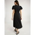 thumbnail image 3 of Scoop Women’s and Women's Plus Puff Sleeve O-Ring Dress, Sizes XS-4X, 3 of 4