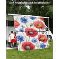 thumbnail image 3 of 4th of July RV Awning Sun Shade Screen 9'X7' Red Poppy Mesh Sunscreen Vintage Flower Awning Shade Screen with Zipper UV Blocker Completed Kits Universal Outdoor Canopy for RV Motorhome Camper Travel, 3 of 7