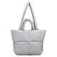 thumbnail image 1 of 6277 Bolso Abrigo Algodón Brillante Gran Capacidad Bolso Hombro Plumón Bolso Mano Texturizado (Plata), 1 of 9