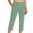 thumbnail image 4 of Timegard Capri Pants for Women High Waist Yoga Dress Capris Fitting Summer Casual Work Crop Pants with Pockets, 4 of 8