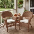 thumbnail image 3 of BPS 21" x 21" Outdoor Dining Chair Cushion, Water Resistant Patio Seat Cushion Pads with Ties, Set of 4 - Ivory White, 3 of 9