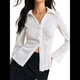 thumbnail image 1 of Camisa de Larga con Botones y Textura para Mujer, Blusa Informal para Oficina y Trabajo XL, 1 of 7