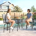 thumbnail image 2 of Outsunny Outdoor Swivel Bar Stools Set of 2 with High Back Curved Armrests, 2 of 10