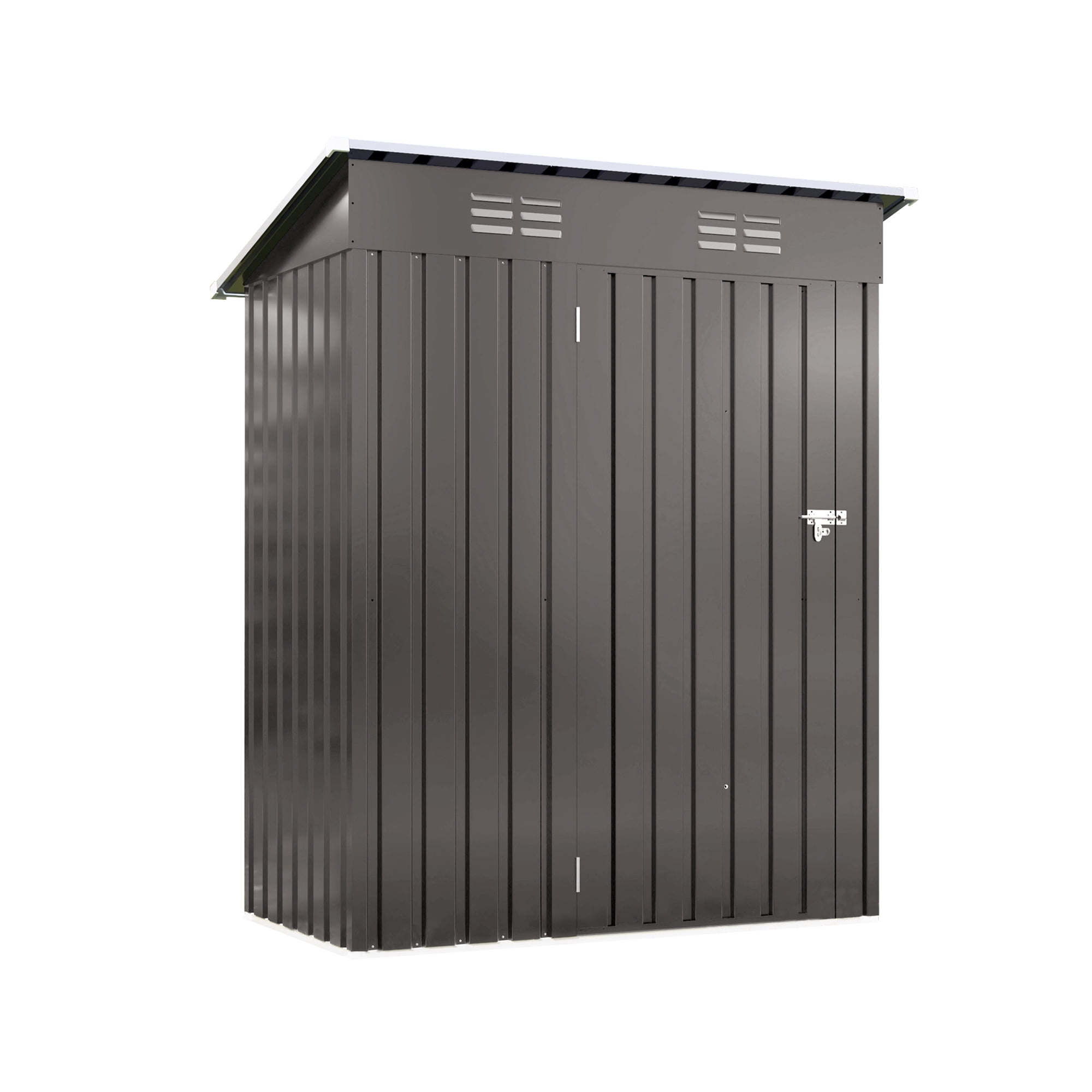 5' x 3' Outdoor Metal Storage Shed, Tools Storage Shed, Galvanized Steel Garden Shed with Single Lockable Door, Outdoor Storage Shed for Backyard, Patio, Lawn, D7493