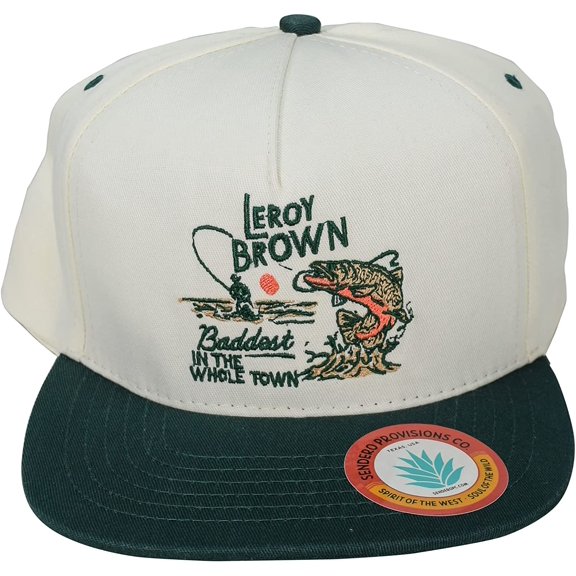 Sendero Provisions Co. Outdoor Adjustable Snapback Hat with Leroy Brown Embroidered Design (White)