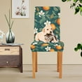 thumbnail image 4 of Yayeee 4 Pack Dining Chair Covers Stretch Parson Chairs Slipcovers Seat Protector, Floral Orange Pattern, 4 of 6