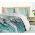 thumbnail image 3 of Ambesonne Abstract Duvet Cover Set, Swirly Feel Marble Pattern, Twin, Seafoam Grey Teal, 3 of 4