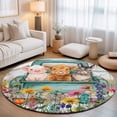thumbnail image 2 of Round Rugs 5Ft, Country Farm Round Area Rug Washable Indoor Throw Carpet, Farmhouse Pig Cow Horse Truck Flowers Barn Soft Non Slip Circle Rug for Cabinet Bathroom Home Decor Aesthetic, 2 of 8