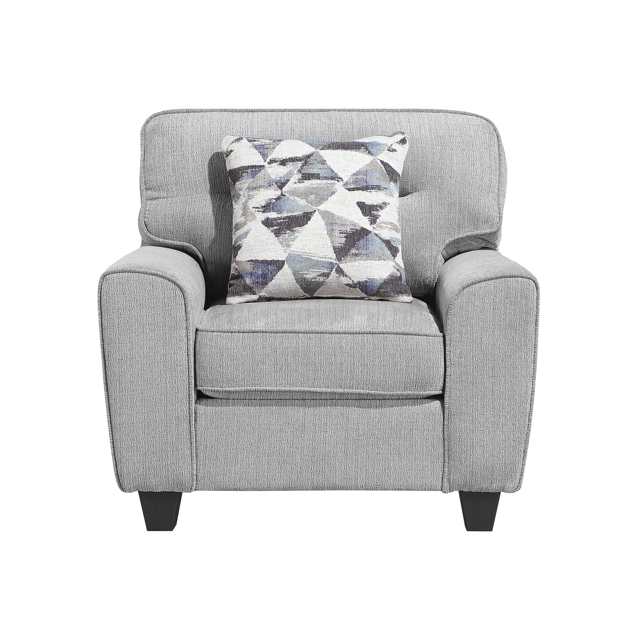 OakvillePark Vintora Chenille Armchair with Pillow, Gray
