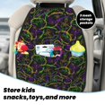 thumbnail image 5 of Fuzoiu Neon Mardi Gras Print 2 Pack Kick Mat Back Seat Protector With 3 Storage Pockets, Universal Car Seat Back Organizer For Kids Pets, Waterproof Backseat Protector For Most Car, 5 of 8
