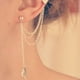thumbnail image 4 of Pendientes largos Minnieouse aretes con colgante de hoja para mujer oro, 4 of 6
