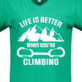 thumbnail image 4 of Inktastic Rock Climbing Mountains Women's V-Neck T-Shirt, 4 of 5