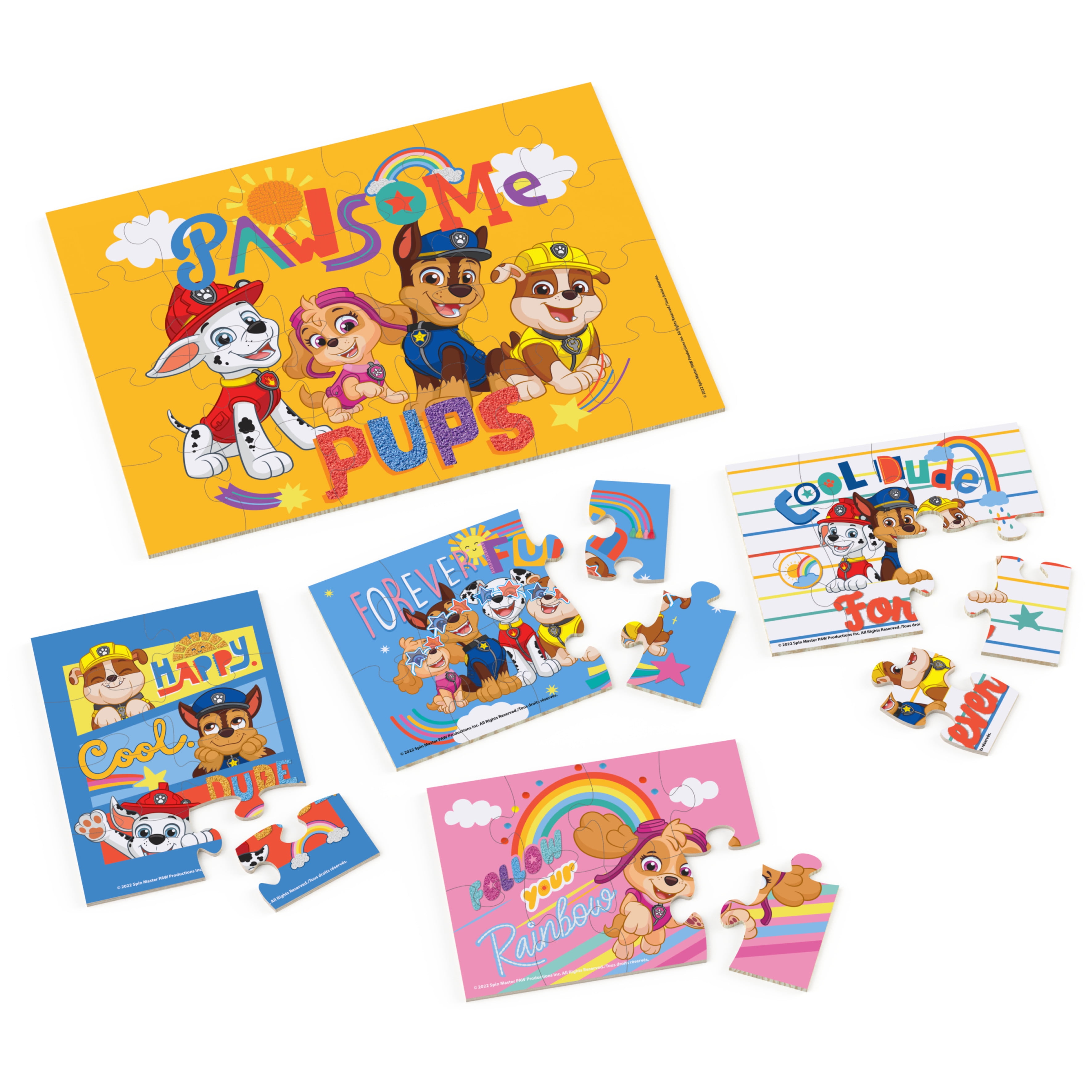 Spin Master PAW Patrol, 5-Puzzle Pack Wooden Puzzle, for Kids Ages 4 and up