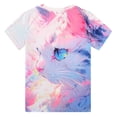 thumbnail image 2 of Lanbubble Girls Short Sleeve Graphic T-Shirt Fashion Cat Tee, Sizes 7-12, 2 of 7