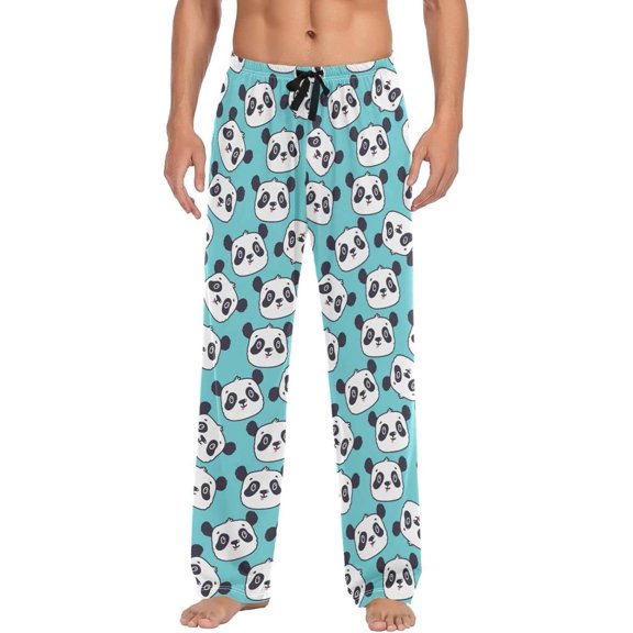 GZHJMY Panda Pajama Pants for Men, Lounge Pants Lightweight Men Pajama Bottoms with Drawstring Pockets, Christmas New Year Birthday Gifts, Large