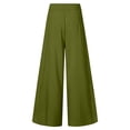 thumbnail image 4 of Palazzo Pants for Women Slacks Wide Leg High Waisted Business Casual Work Trousers with Pockets Green S, 4 of 6