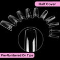 TSV 1000pcs Half Cover French Nail Tips, Acrylic Fake Nails with Case