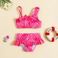 thumbnail image 6 of Emy Dola Baby Girls One Shoulder Swimsuits Toddlers Two-Piece Mermaid Bikini Sets Ruffle Rim Bathing Suit Beach Pool Swimwear, 6 of 7