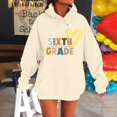 thumbnail image 2 of WZXFASHION Women's Solid Color School Season 2D Age Print Casual Loose Hooded Sweatshirt Clearance oversized pullover sweater, 2 of 7