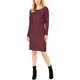 thumbnail image 1 of Michael Kors Vestido de suéter con ribete de hebilla para mujer, Púrpura, X-Large Michael Kors Suéter, 1 of 1