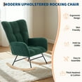 thumbnail image 6 of Memoryfield Upholstered Nursery Rocking Chair, Teddy Glider Rocker Accent Chair for Adults, for Living Room & Bedroom, Dark Green, 6 of 9