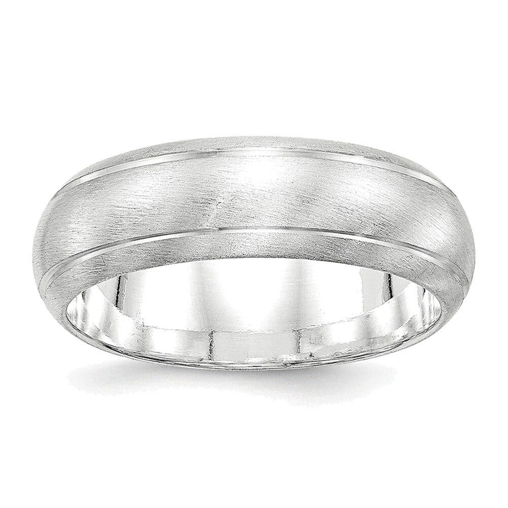 Jewel Tie 925 Sterling Silver 7mm Satin Finish Wedding Band