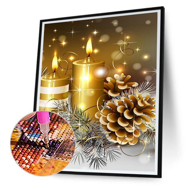Cuadros Decorativos Velas de celebración 5D DIY Diamonds Painting Kits Full Square Drill Art (F1000) Wdftyju embutido en tela