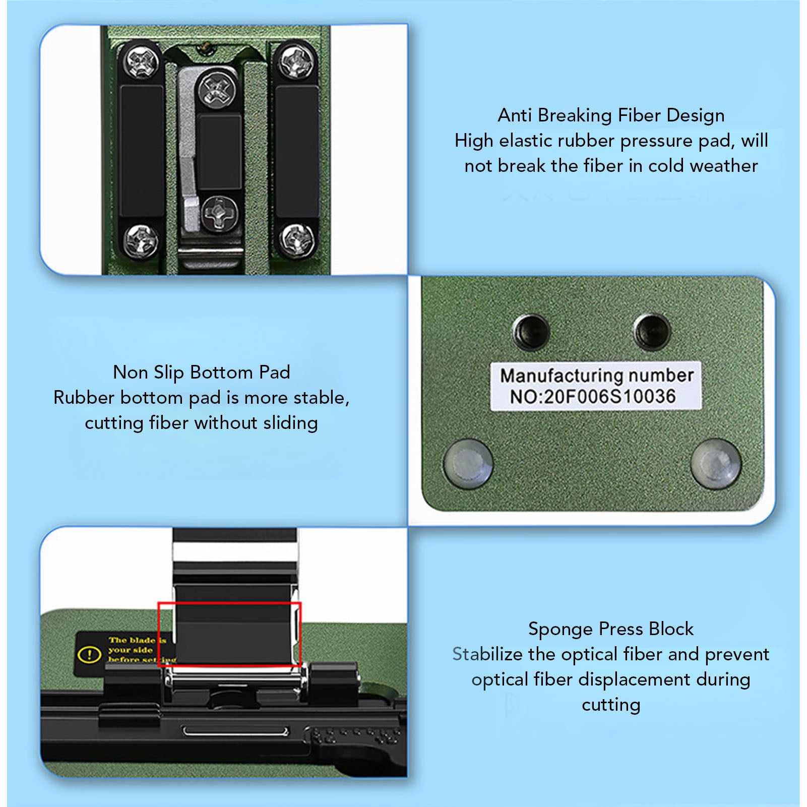 Yajisi Fiber Hot Melt Cutting Machine Optical Cleaver FTTH Wire Cutter Tool with 16 End Faces and 3 in 1 Fixture