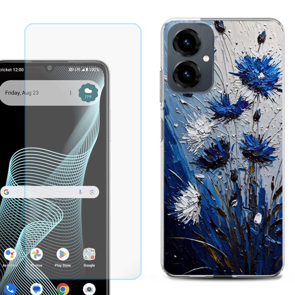 Shockproof Phone Case for Cricket Icon 2026, with Screen Protector, by OneToughShield - Cornflower
