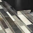 thumbnail image 5 of Vegan Patchwork Gray Black Brick Faux Hide/Cowhide Area Rug/Carpet, 5 of 5