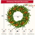 thumbnail image 7 of Lookfly Christmas Wreath, 24" Christmas Wreath for Front Door,Outdoor Christmas Wreath,Battery Powered Christmas Decorations with Lights & Ornament, 7 of 7