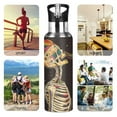 thumbnail image 7 of Yayeee 33oz Insulated Water Bottle Double Wall Stainless Steel with Flip Straw Lid, Skeleton Stripes, 7 of 7