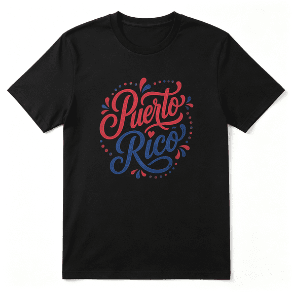 Puerto Rico Island Name Retro Graphic Tee for Men and Women, Family Reunion Holiday Gift Cotton Short Sleeves T-Shirt