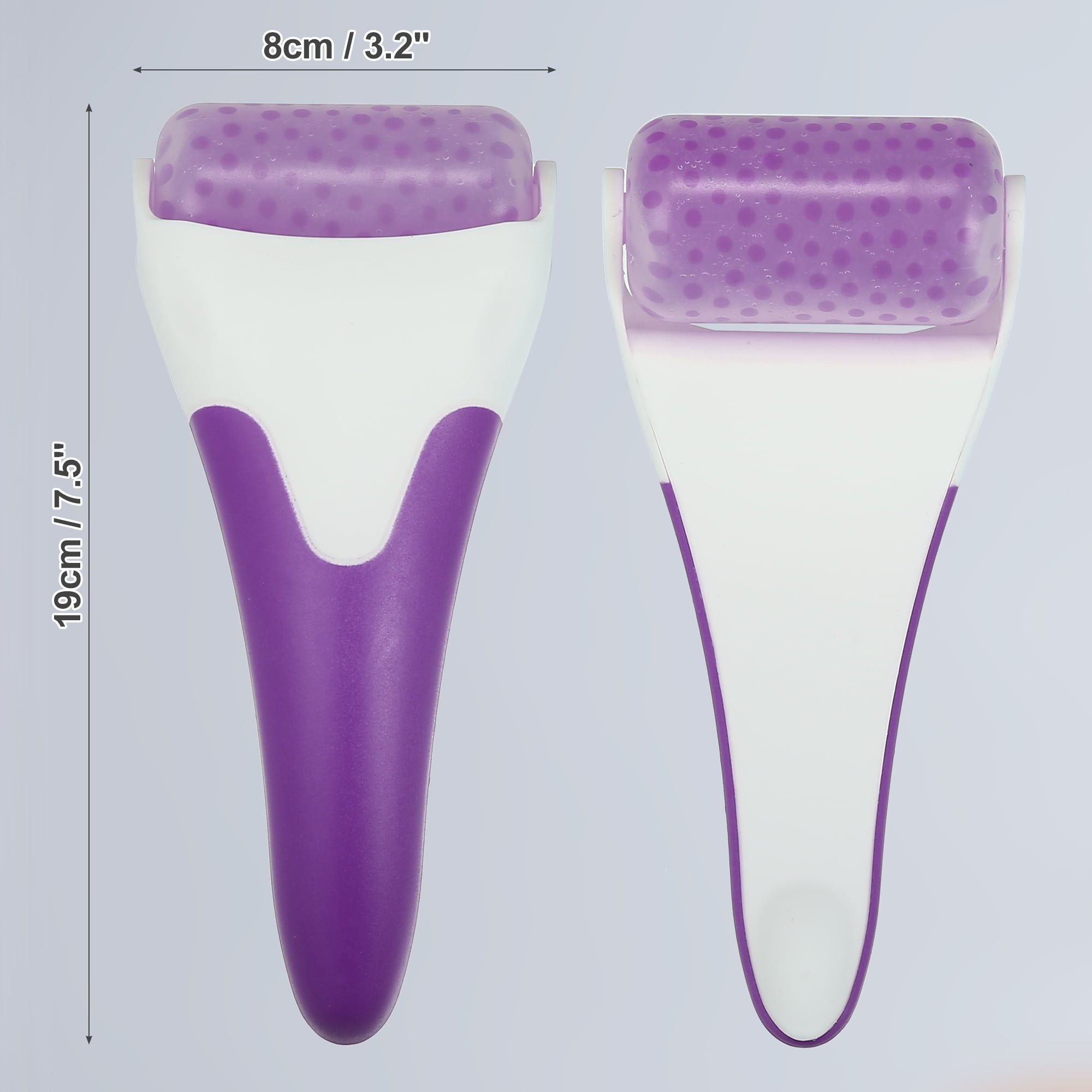 Unique Bargains 2 Pcs Ice Face Massager Facial Roller Pink Purple