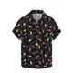 thumbnail image 5 of Blusa y camisa de manga corta con cuello vuelto para hombre Camisa de manga corta con estampado navideño para hombre Tops casuales con cuello vuelto Camisa Blusa Tops para hombre, 5 of 5
