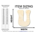 thumbnail image 2 of Unfinished Wood Groovy U Font Shape | DIY Craft Cutout 4" / 1/8", 2 of 3