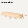 thumbnail image 2 of Basics Wood Floating Wall Shelves, 3-Pack, Pine, 15.8" x 5" x 1.8", Natural Wood Finish, 2 of 5