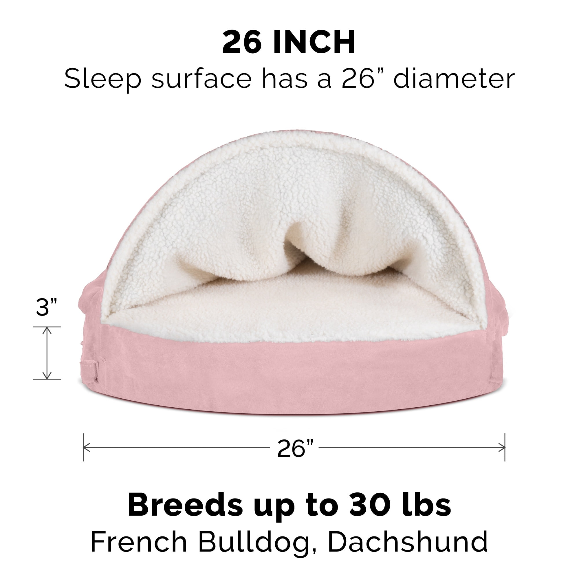 FurHaven Pet Products Faux Sheepskin Orthopedic Snuggery Burrow Pet Bed for Dogs & Cats - Espresso, 35