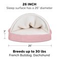 thumbnail image 3 of FurHaven Pet Products Faux Sheepskin Cooling Gel Top Snuggery Burrow Pet Bed for Dogs & Cats - Pink, 26" Base, 3 of 12