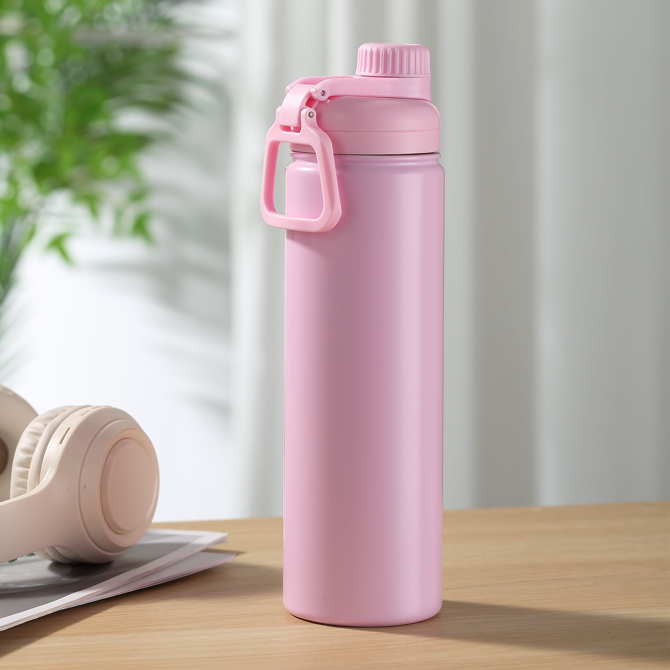 Mainstays Lot de 2 gourdes sport 24 oz en acier inoxydable - Rose